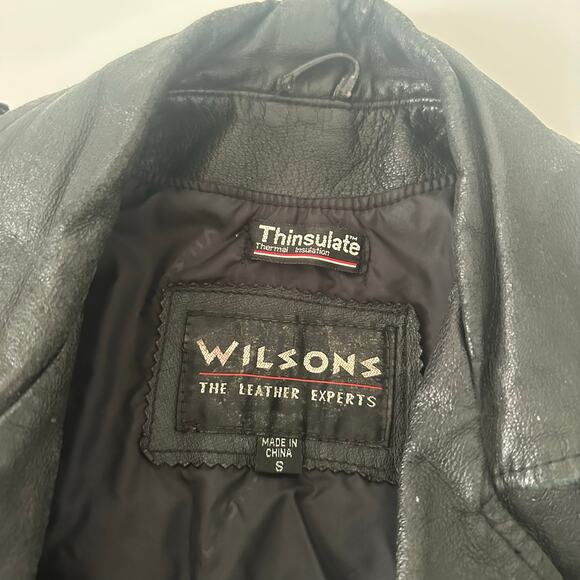 Y2K Wilson Leather Bomber Jacket Harley Patches - Picture 6 of 11